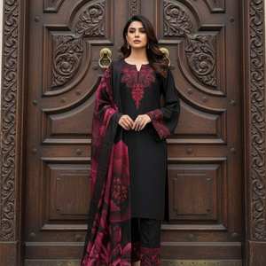 <b>Women</b> Ethnic Motifs Embroidered Regular Thread Work <b>Kurta</b> with Pant& With Dupatta - Product Image 1