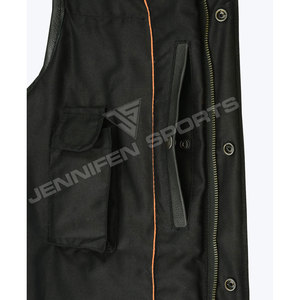 Chaleco de Motociclista Casual Transpirable de Pana y Cuero para Hombre, Chaquetas de Cuero Personalizadas - Product Image 5