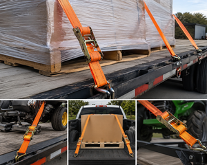 Correa de Amarre de Poliéster Industrial con Trinquete, Longitud Personalizada para Transporte de Equipos de Construcción, Diseño Reforzado - Product Image 2