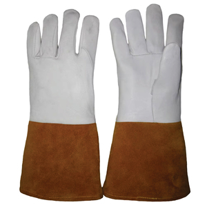 Vintage Cold-Resistant Cowhide Leather Safety Gloves Anti-Cut Anti-Impact Anti-Heat Breathable Cotton Lining Needle Detection - Product Image 2