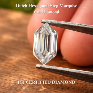 Diamante holgado único de 5 quilates con corte marquesa holandés, cultivado en laboratorio, pulido a mano, certificado IGI, joyería con corte hexagonal - Product Image 3