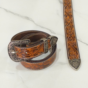 Cinturones Unisex de Cuero Genuino Estilo Western con Diseño Floral Grabado a Mano, Juego de 6 Piezas, Tendencia Vintage 2026 - Product Image 5