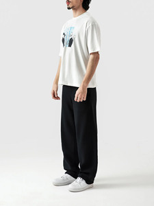 <b>Mens</b> Oversized Anime Solid <b>Fleece</b> T-<b>Shirt</b> Premium Cotton Streetwear Regular Sleeve Crew Neck Casual Fashion Anti-Wrinkle - Product Image 2