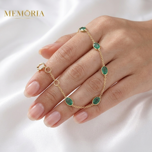 Wholesale Natural Emerald Round Tennis Bracelet 18k <b>Solid</b> Yellow <b>Gold</b> Handmade Jewelry for Bestfriend Gift - Product Image 5