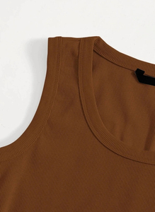 Women's Sporty Knitted Tank Top Crew <b>Neck</b> Solid Color Breathable Spandex Polyester Fit Workout Wear - Product Image 4