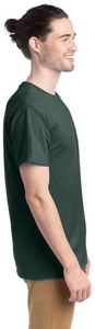 T-shirt rouge à col rond et manches courtes pour homme, 100 % coton jersey, coupe décontractée, longueur standard, couleur unie, design épuré - Product Image 4