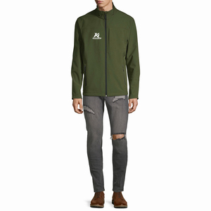 Veste d'hiver pour le personnel des campus éducatifs, aux couleurs vertes de l'école ou de l'université, en matériau softshell léger, et vente en gros ODM - Product Image 2