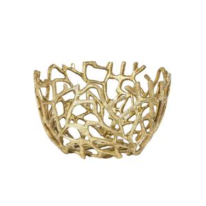 โรยาลชามผลไม้ทองตกแต่งมือแกะสลักออกแบบที่กําหนดเองทําผลไม้ที่สวยงามเสิร์ฟขนมเสิร์ฟชามโลหะ - Product Image 1