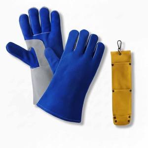 Gants de soudage en cuir de vachette pleine fleur renforcés, ignifuges, résistants, pour la construction et la lutte contre les incendies, sans latex - Product Image 2