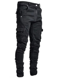 Pantalones Cargo Casuales de Trabajo con Múltiples Bolsillos, Moda Urbana 2024, Pantalones Cargo para Hombre, Pantalones Vaqueros de Mezclilla para Hombre - Product Image 4