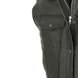 Chaleco de Cuero Premium para Hombre, Chaleco de Motociclista sin Mangas, Logotipo Personalizado, Fabricación OEM ODM en Pakistán - Product Image 4