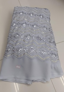Tela de Georgette sintética con bordado de espejo para ropa étnica de hombre y mujer, Kurta, Kurti, Lehenga, material para vestidos, etc. - Product Image 2