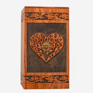 AYAANS Rosewood wooden Hand Carved Wooden Hot Selling cremation Urn Box for Adult Ashes Wholesale Cremation Urns (6X6X11)IN - Product Image 4