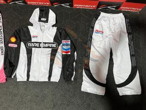 Ensemble deux pièces personnalisé : sweat à capuche zippé en nylon et pantalon de survêtement en nylon, coupe-vent léger – Fabricant - Product Image 2