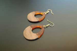 Pendientes de Resina de Madera Natural Hechos a Mano, Elegantes, Colgantes, Ligeros, Estilo Bohemio, Accesorios de Moda, Regalo para Mujer, Premium - Product Image 2