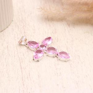 kunzite pendant pink kunzite necklace kunzite gemstone jewelry kunzite <b>silver</b> pendant natural kunzite pendant kunzite cross <b>pen</b> - Product Image 4