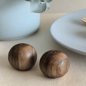 Unique Hand Polished Wooden Salt And <b>Pepper</b> Shaker With Durable Grinding Mechanism And Modern Look - Product Image 1