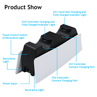 Chargeur double contrôleur de sécurité Tri-Protection MCBAZEL pour PS5 DualSense/DualSense Edge - Blanc