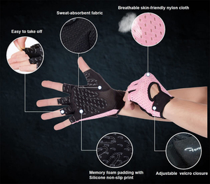 Unisex Customized Design Weightlifting Gloves Thick <b>Foam</b> <b>Padded</b> Mesh Ventilation Panel Leather Fingerless Cut Gym Gloves - Product Image 2