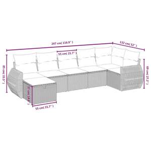 Conjunto de Sofás Modulares Grandes para Jardín, en Poliratán Marrón y Acero, Muebles Modernos para Exteriores - Product Image 4