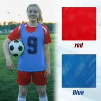 Maillot d'entraînement de football unisexe en mesh, débardeur numéroté de 1 à 12, bleu et rouge, respirant, vêtements d'équipe pour adultes, toutes saisons