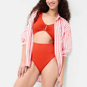 Maillots de bain une pièce pour femmes, couleur unie, 100% polyester - Product Image 4