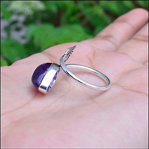 Purple Amethyst <b>Ring</b> 925 Sterling Silver Jewelry Natural Amethyst <b>Statement</b> <b>Ring</b> - Product Image 5