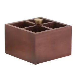 Exclusive Design Wooden Caddy Tableware Cutlery Holder Handmade Acacia Wood Kitchenware Utensil Organizer Stand On Sale - Product Image 5
