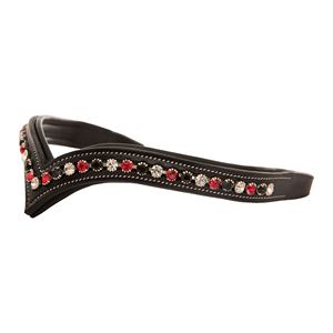 High Quality Designer Italian Leather Western Halter Horse Browband with <b>Crystals</b> Fancy <b>Stitched</b> for Outdoor Riding - Product Image 2