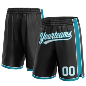 Vente en gros directe OMMIZ INDUSTRY Shorts de basket-ball personnalisés noir et bleu-vert authentiques (10) - Product Image 1