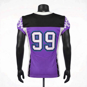 Custom American Football Jersey Men's V-Neck <b>Short</b> Sleeve Breathable Polyester Team Name 00 Personalized Sublimated Print - Product Image 4