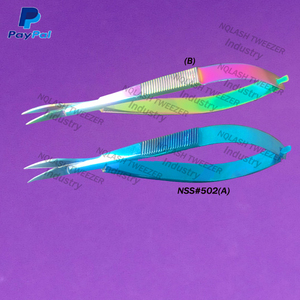 Tijeras de microcorte de acero inoxidable de punta recta para cejas, de última tendencia, con resorte, para bordado, de visón sostenible - Product Image 2