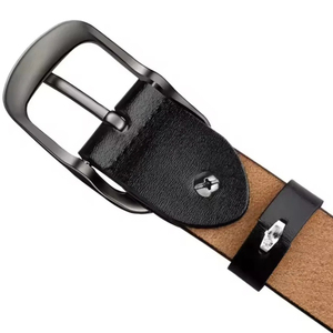 Ceinture en cuir de vache véritable vintage de luxe pour hommes et femmes, taille unique, style décontracté réglable - Product Image 6