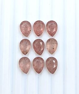 Quartz fraise rouge, forme poire, facetté, 8*6 mm, 10*7 mm, 100% PIERRE PRÉCIEUSE NATURELLE pour la création de bijoux, prix de gros - Product Image 4