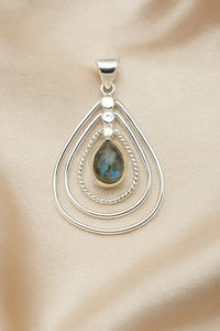 Pendentif en pierre précieuse labradorite bleue, argent sterling 925 |   Pendentif plaqué or rose et or jaune |   Collier en cristal de guérison, cadeau - Product Image 6