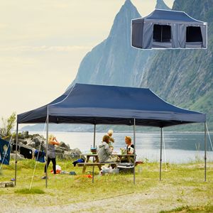 Upgraded Blue 10x20 Pop up Tent with <b>Roller</b> <b>Bag</b> 7 Removable Sidewalls Privacy Features - Product Image 2