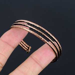 Vintage Hammered Pure <b>Copper</b> Classic Women's Adjustable Open <b>Bangle</b> Artisan Boho Fashion Jewelry <b>Bangles</b> - Product Image 3
