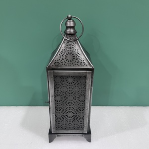 Artisan Design <b>Moroccan</b> Style Iron Candle Lantern <b>Decorative</b> Vintage Home Model L544 Table <b>Decoration</b> 5.5X5.5X15.5" - Product Image 6
