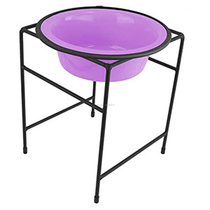 Cuencos de acero inoxidable con soporte de hierro para perros y gatos, alimentador de diseño de lujo para mascotas, color rosa - Product Image 2