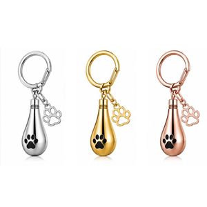 Pet Cremation Urns Keychain with Pear Shape Pendant, Zinc Alloy Keepsake Keyring for Pet Loss <b>Memorial</b> <b>Gifts</b> - Product Image 1