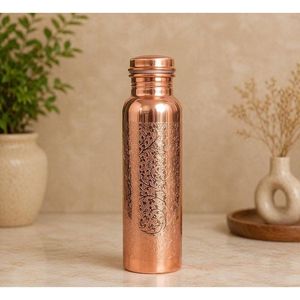 Vintage Style Pure Copper Eco-Friendly CE Certified Handcrafted <b>Water</b> <b>Bottle</b> Drinking Flask for Rustic Home Decor Daily - Product Image 2