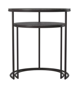 Mesa Consola Redonda Moderna de Metal con Base de Patas y Diseño de Dos Niveles para Sala de Estar, Dormitorio o Entrada - Product Image 1