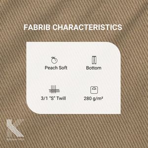 100% Cotton Woven 280GSM 3/1 Twill Peach Soft Chino <b>Fabric</b> Textile OEM ODM Wholesale Supplier - Product Image 3