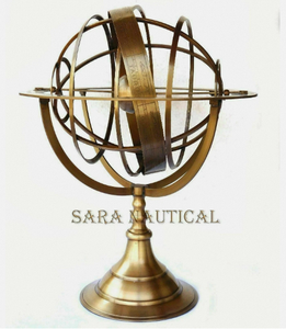Esfera Armilar de Latón Giratoria, Modelo Astronómico Educativo, Globo Decorativo, Diseño Art Deco Hecho a Mano, Estilo Antiguo/Vintage - Product Image 1