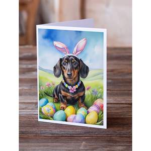 Whimsical Dachshund <b>Easter</b> <b>Egg</b> <b>Hunt</b> A7 Greeting Cards Pack of 8 Blank Note Cards with Envelopes Size 5x7 - Product Image 2