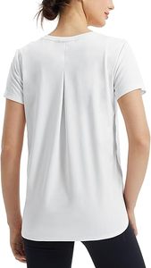 Performance Running Top Quick Dry Athletic Womens T Shirt Moisture Wicking Lightweight <b>Mesh</b> Breathable Gym Workout Apparel - Product Image 2