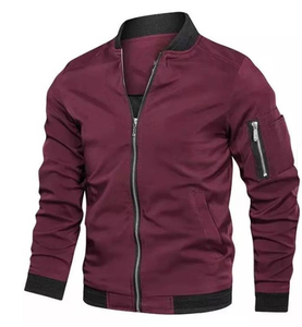 AQTQ New Design Oversize Pure Color Jogger Lounge Wear <b>Coat</b> With Pocket Casual Street Wear Windbreaker Jacket for Men - Product Image 1