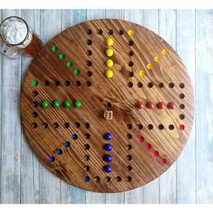 Nuevo Diseño de Juego de Mesa Jackaroo Redondo de Madera |   Juego de Mesa Ecológico de Madera y Mármol |   Juego de Mesa Portátil para Fiestas Familiares, Backgammon - Product Image 4