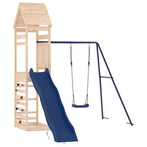 Grand ensemble de jeux d'extérieur durable avec balançoires en bois de pin massif, polyvalent et résistant - Product Image 3