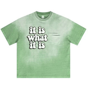 เสื้อยืดโอเวอร์ไซส์สีเทา ผู้ชาย สไตล์ลำลอง คอกลม แขนสั้น พิมพ์ลายตัวอักษร ผ้าเจอร์ซีย์ 100% คอตตอน ดีไซน์กระเป๋าโลโก้ด้านหน้า - Product Image 5